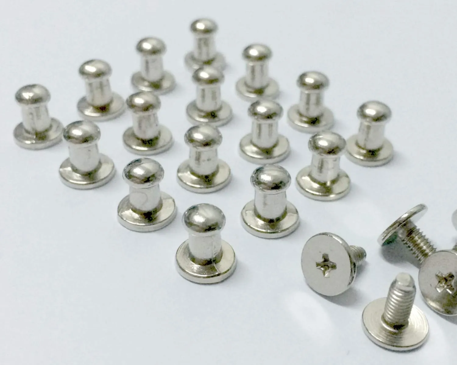 100pcs 8x5mm Silver Button Studs Spikes Screw Back Screwback Nailhead Rock Biker Punk DP209
