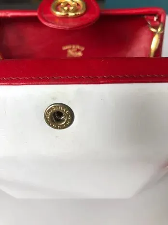 1980s GUCCI LEATHER Red Square  BOX CLUTCH BAG