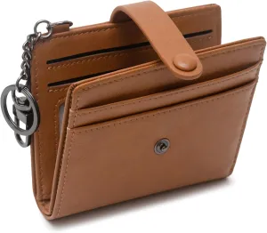 Alldaily Slim Keychain Wallet for Women, RFID Blocking Small Bifold Travel Credit Card Holder (Brown) Alldaily Slim Keychain Wallet for Women, RFID Blocking Small Bifold Travel Credit Card Holder (Brown)