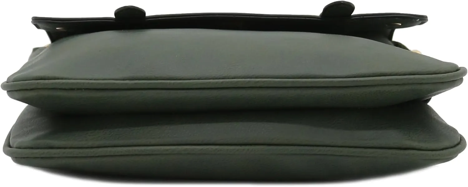 ALYSSA Double Compartment Large Flapover Crossbody Bag