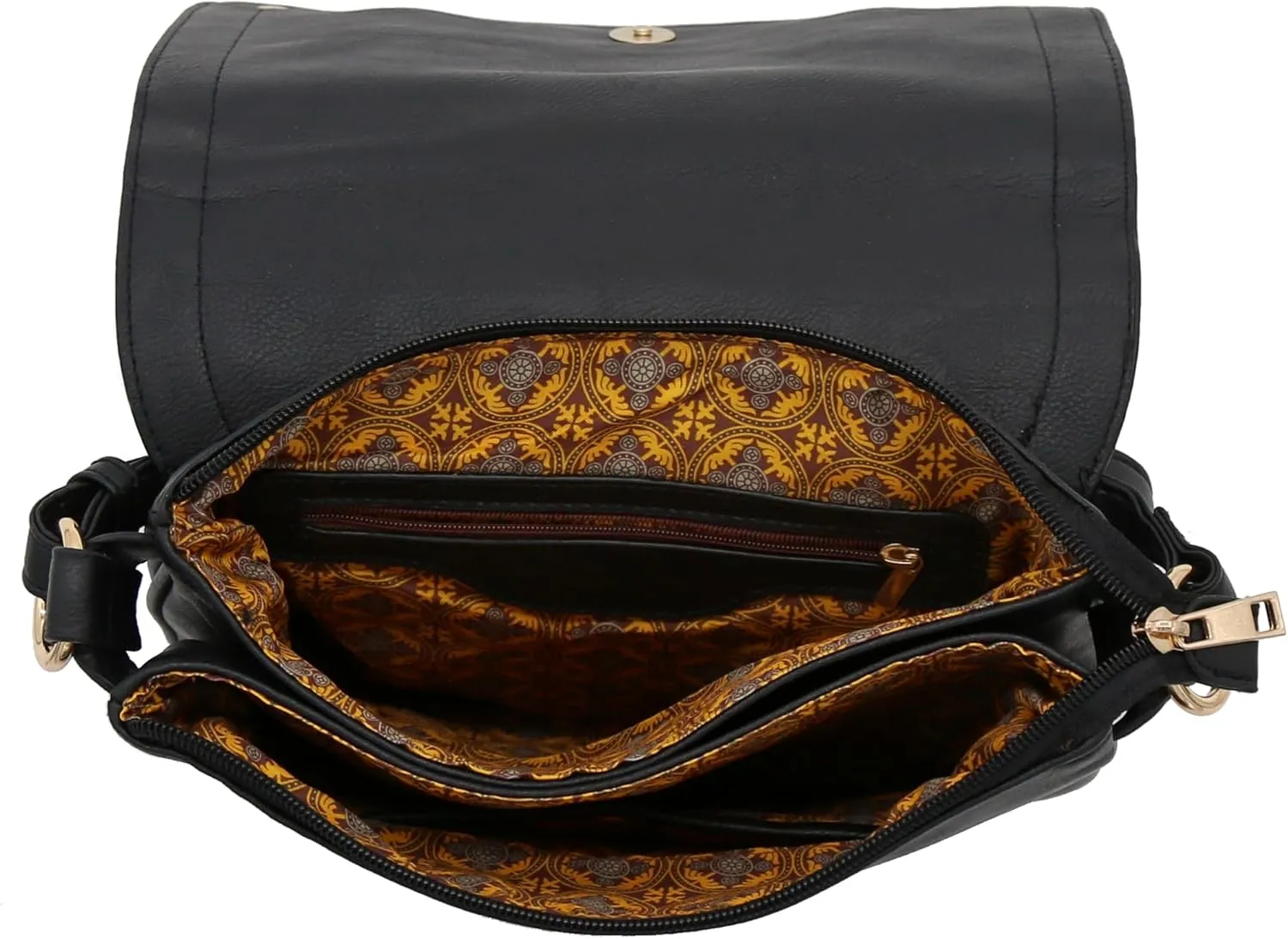 ALYSSA Double Compartment Large Flapover Crossbody Bag