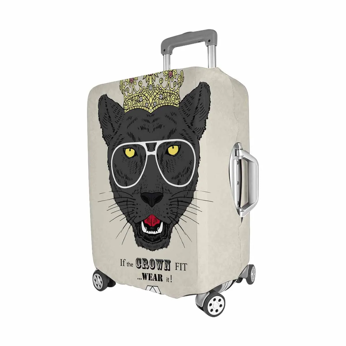 Animals themed Cover for Luggage suitcase printed portrait of panther girl princess