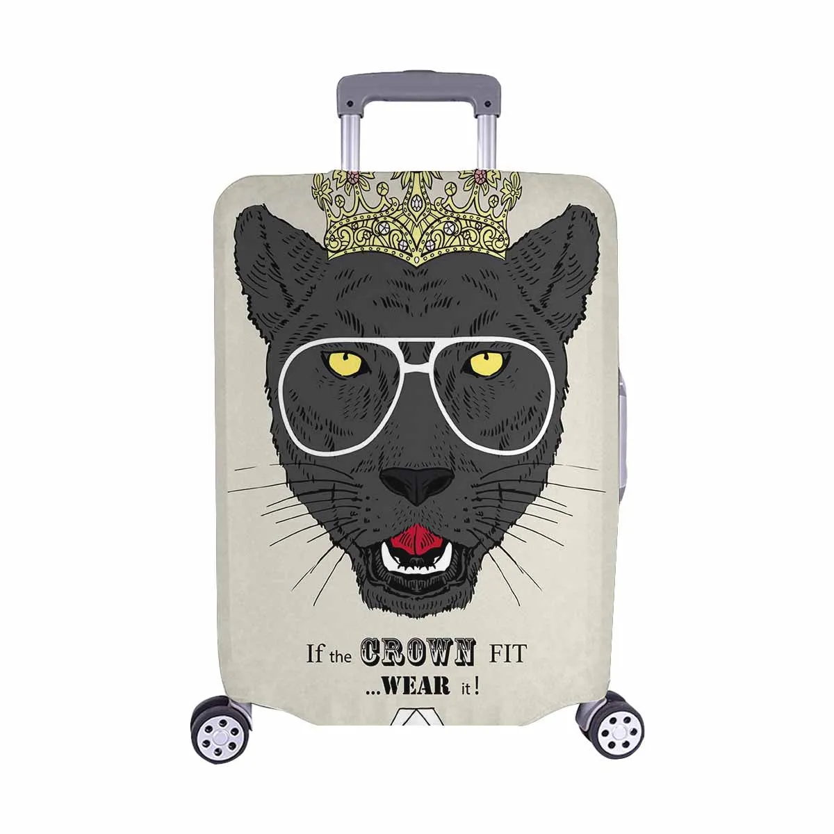 Animals themed Cover for Luggage suitcase printed portrait of panther girl princess