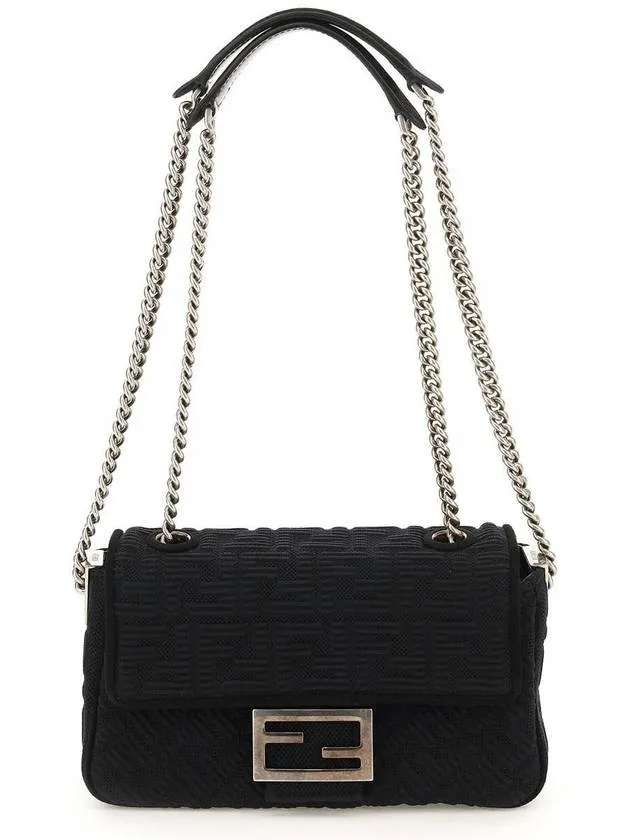 Baguette FF Fabric Chain Mini Bag Black