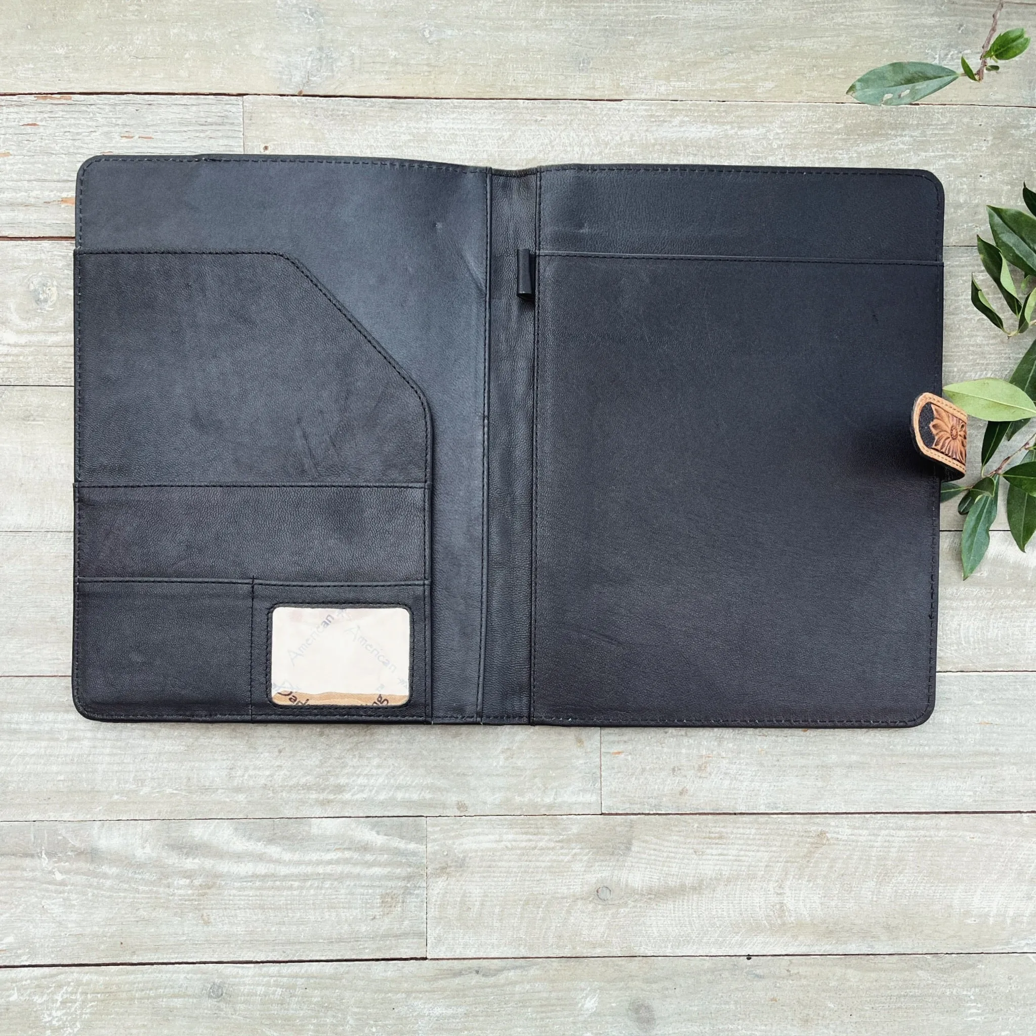 Biscayne Hand Tooled Leather Portfolio