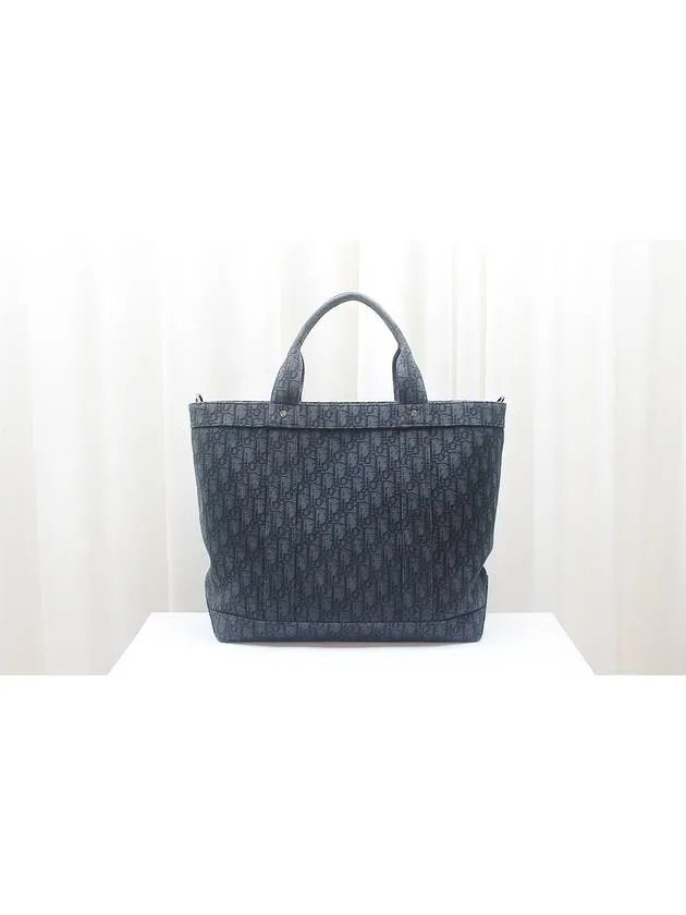 Black Oblique Jacquard Homme WW Tote Shoulder Bag 1WRSH178YJY H00N