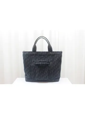 Black Oblique Jacquard Homme WW Tote Shoulder Bag 1WRSH178YJY H00N
