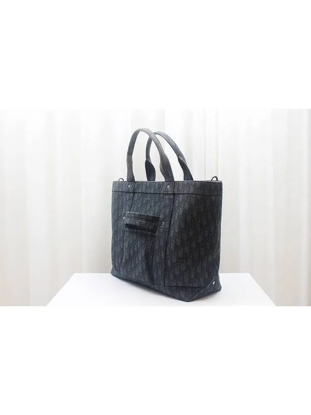 Black Oblique Jacquard Homme WW Tote Shoulder Bag 1WRSH178YJY H00N
