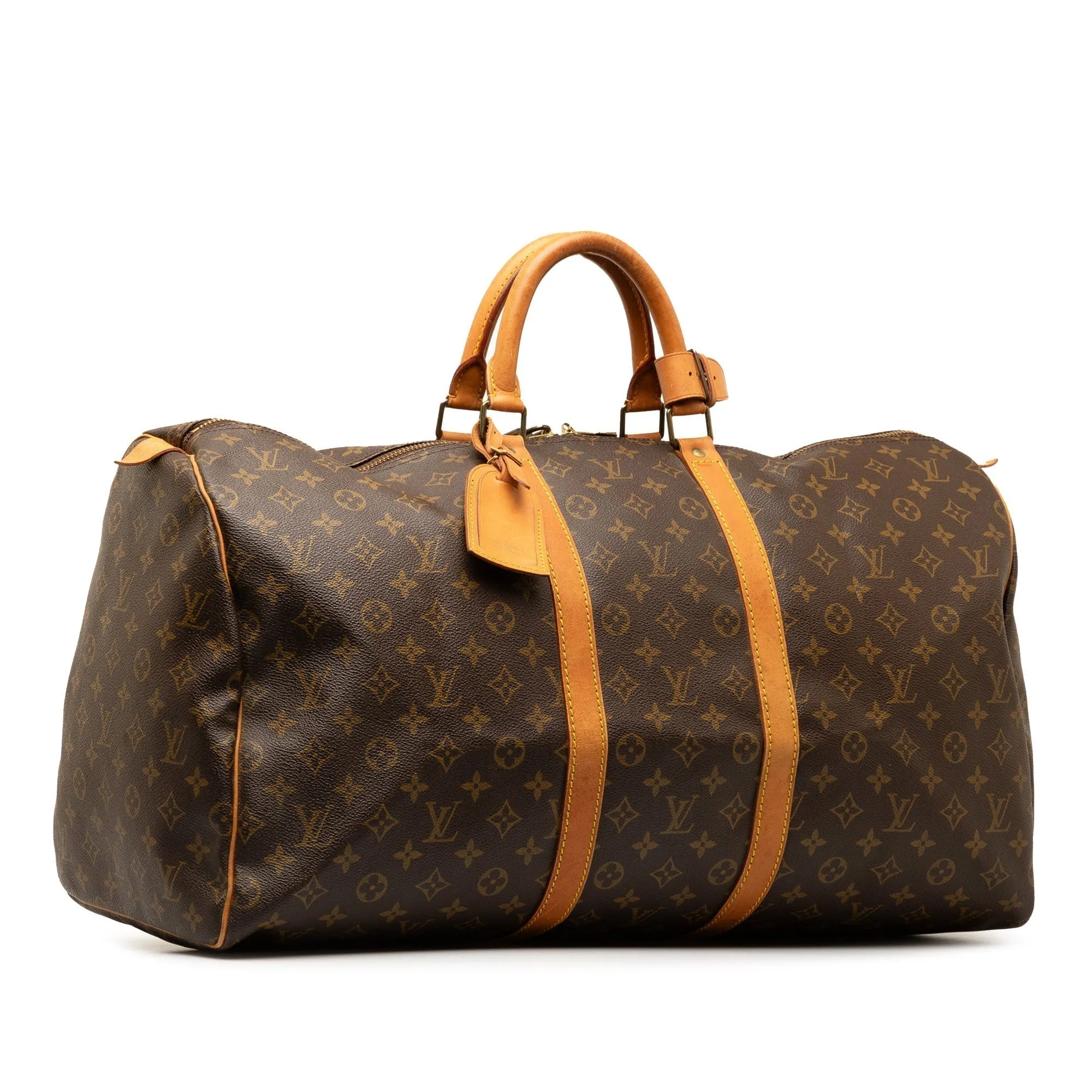 Brown Louis Vuitton Monogram Keepall 55 Travel Bag