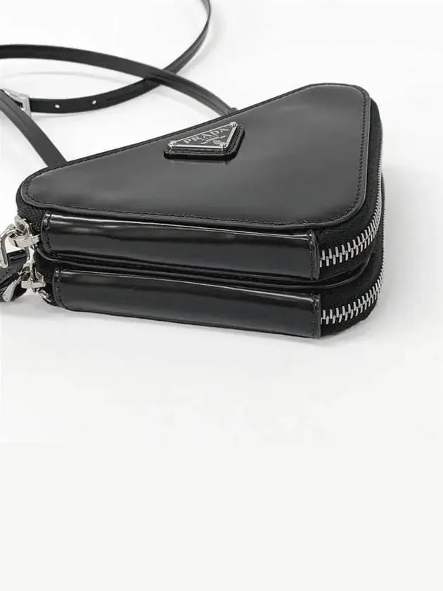 Brushed Leather Chain Mini  Shoulder Bag Black