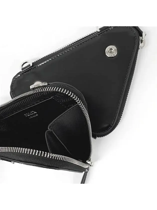 Brushed Leather Chain Mini  Shoulder Bag Black