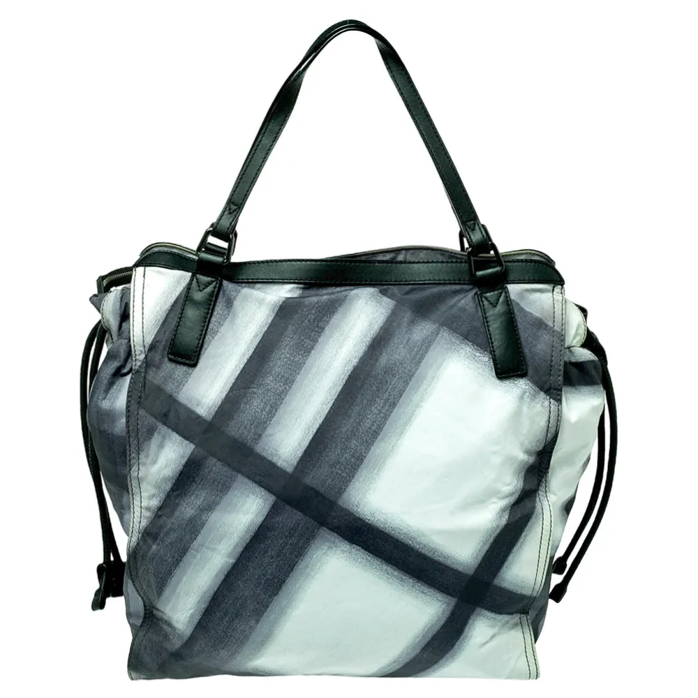 Burberry  Smoked Check Nylon And Leather Buckleigh Tote