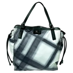 Burberry  Smoked Check Nylon And Leather Buckleigh Tote