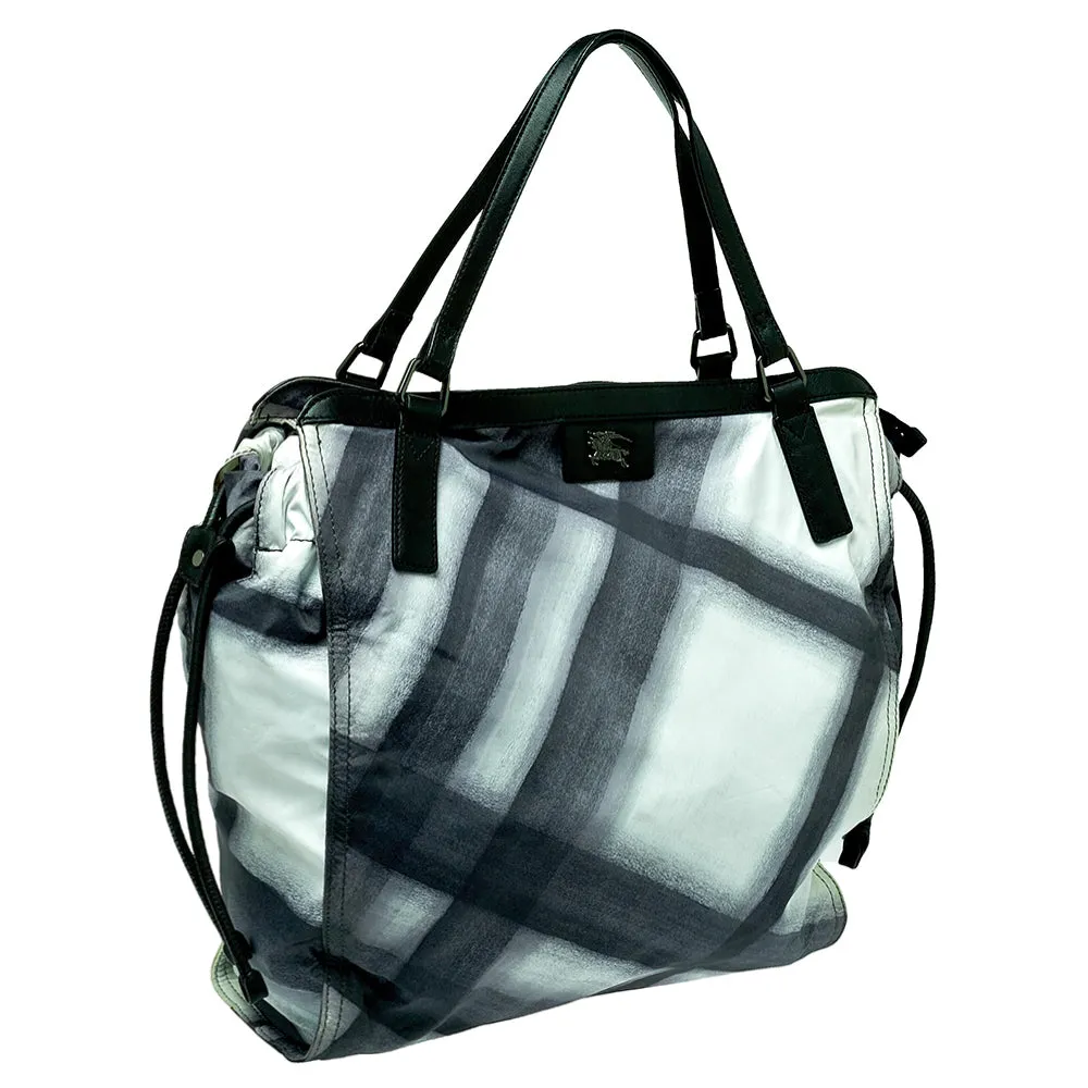 Burberry  Smoked Check Nylon And Leather Buckleigh Tote