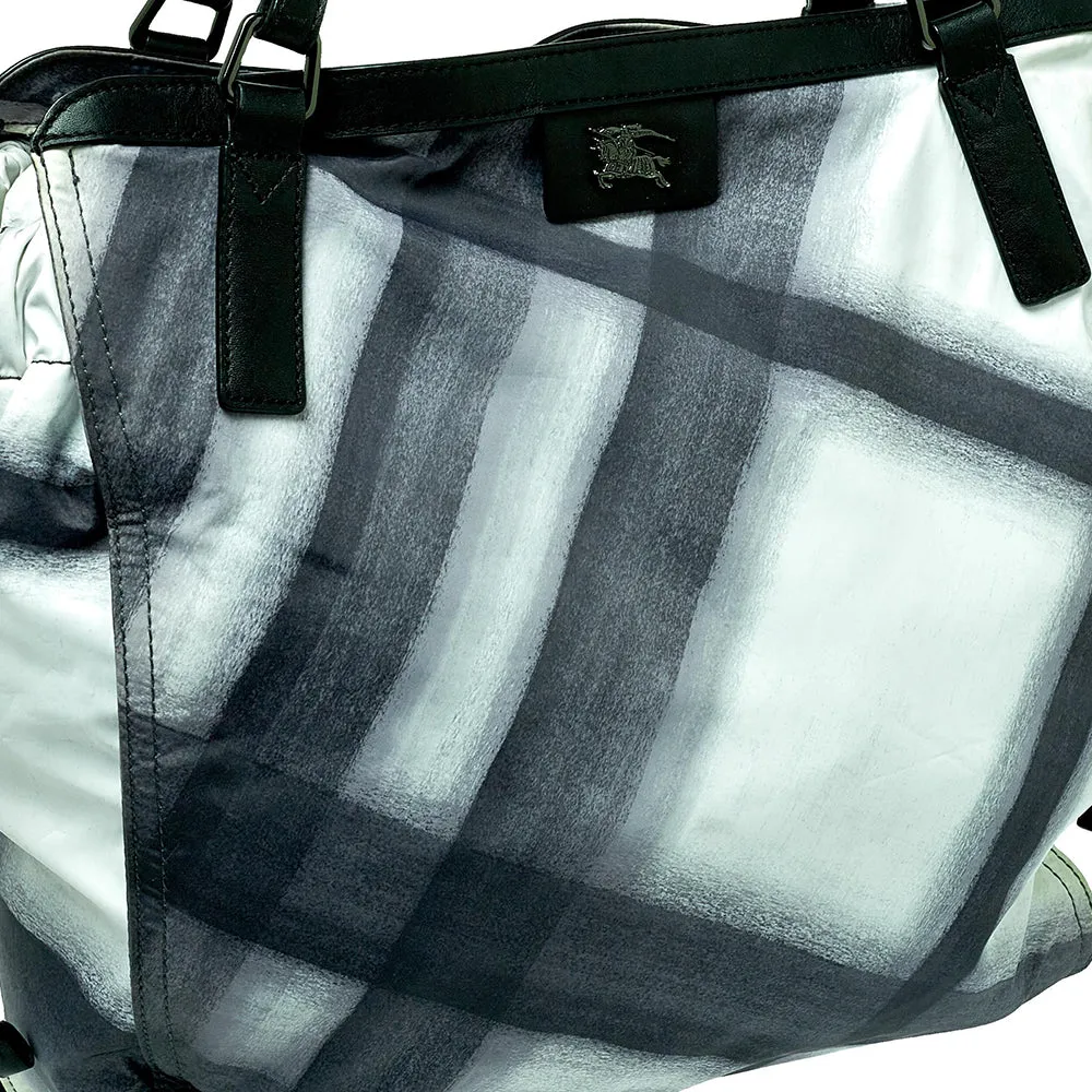 Burberry  Smoked Check Nylon And Leather Buckleigh Tote