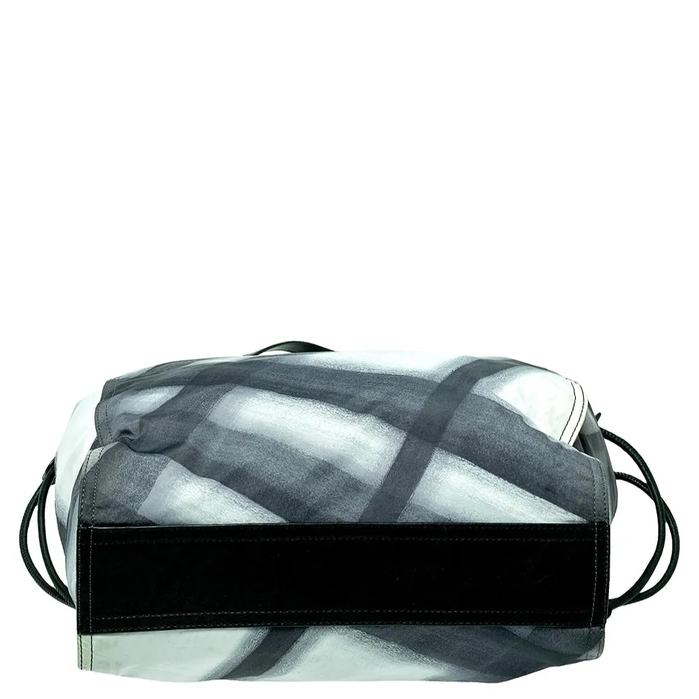 Burberry  Smoked Check Nylon And Leather Buckleigh Tote