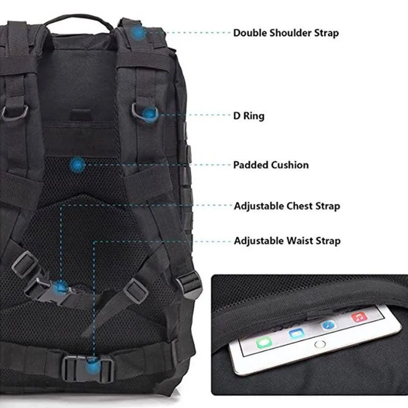 Camping Men Military Tactical Backpack Trekking Bag Waterproof Large Capacity Rucksacks 50L Sports Camping Hunting Backpack