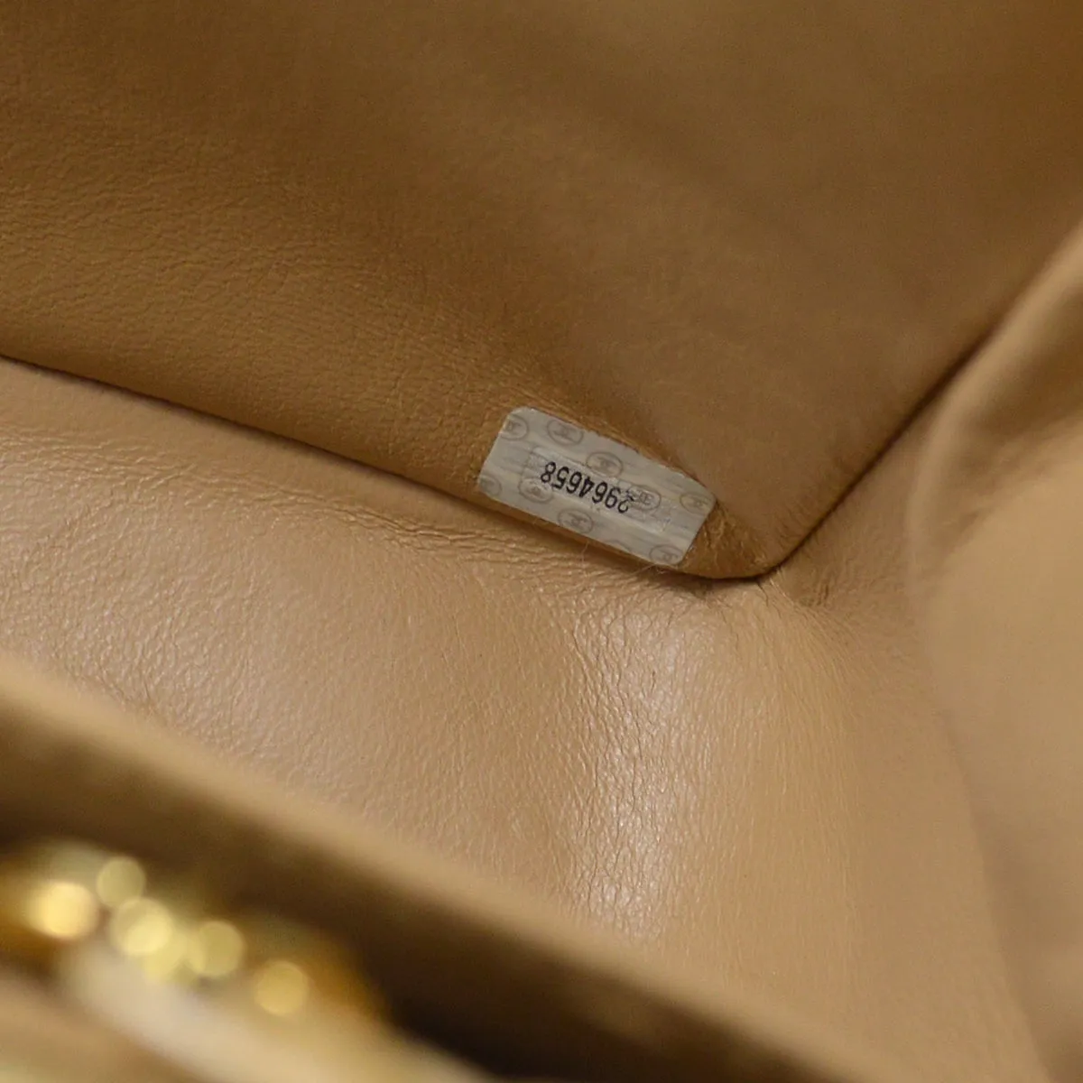 CHANEL 1991-1994 Big CC Vertical Stitch Classic Flap Jumbo Beige Caviar 87063