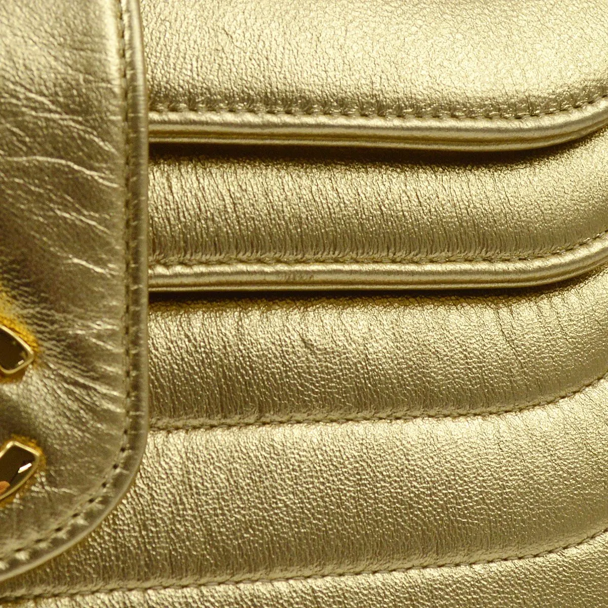 Chanel 1991-1994 Gold Lambskin Horizontal Flap Small GS02306e