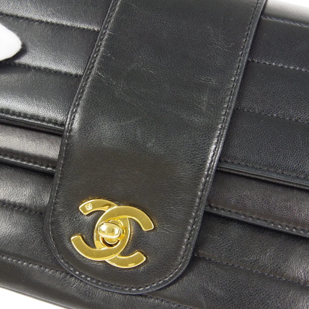 CHANEL 1991-1994 Horizontal Flap Small Black Lambskin 17861
