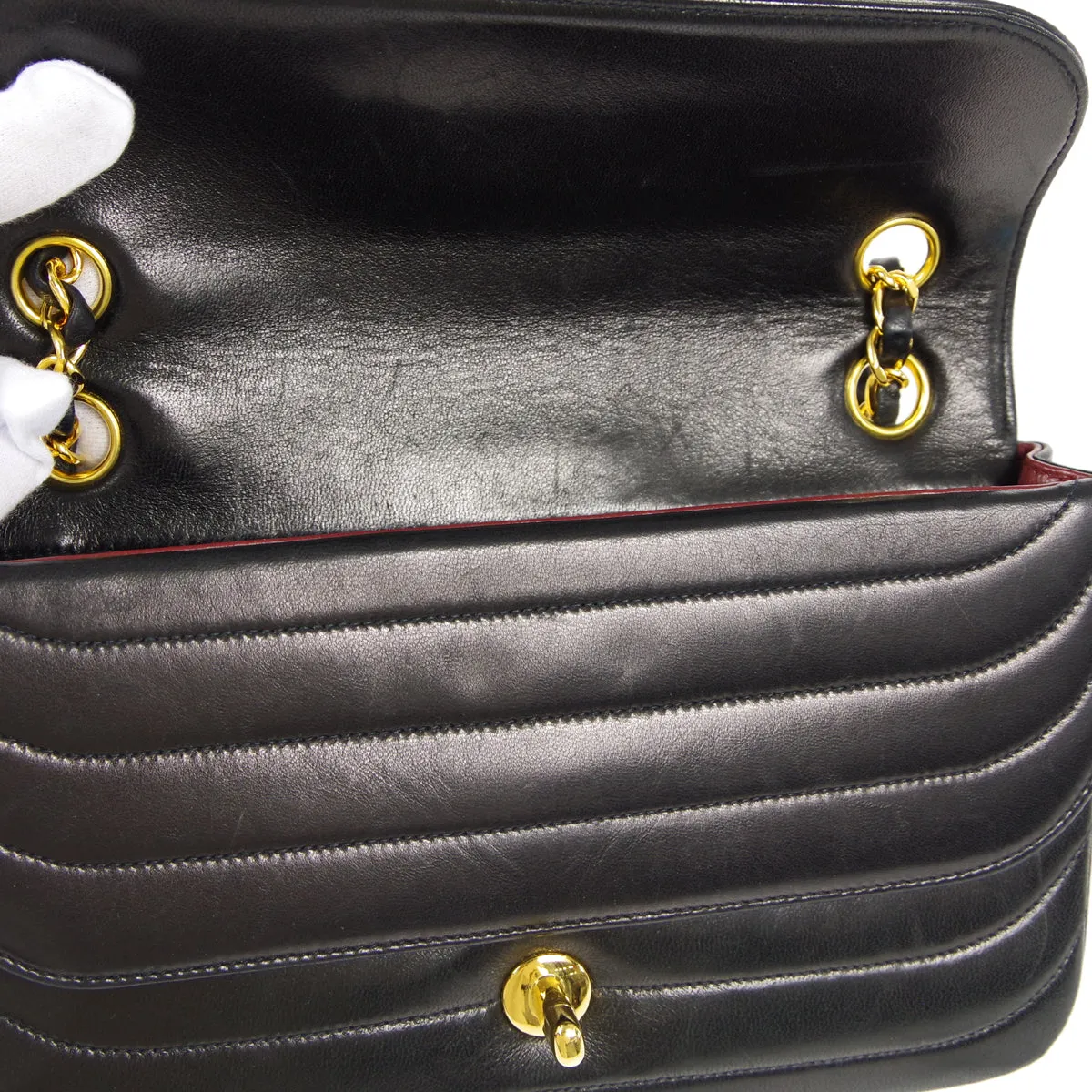 CHANEL 1991-1994 Horizontal Flap Small Black Lambskin 17861
