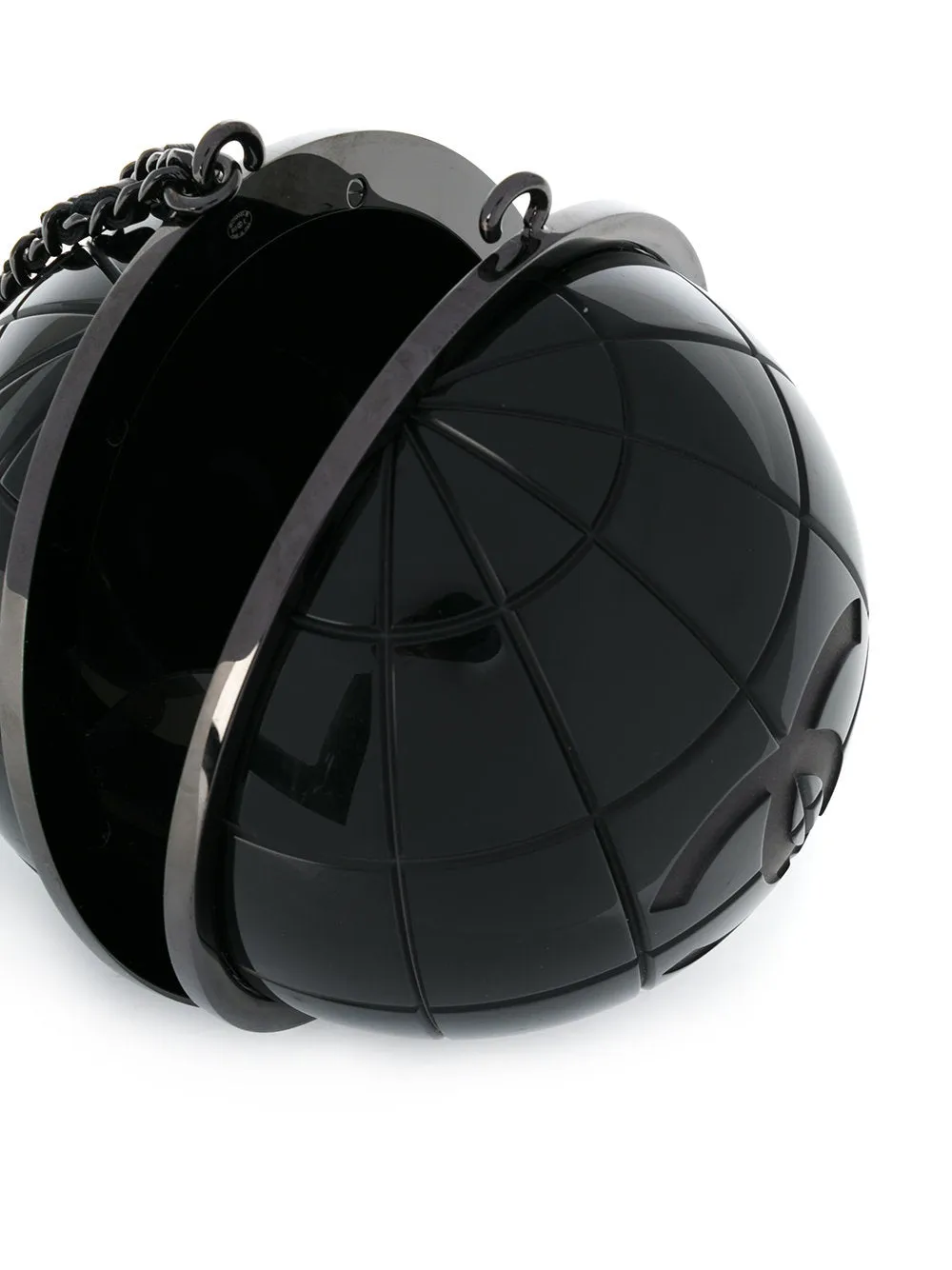 CHANEL Black Globe Minaudiere Clutch
