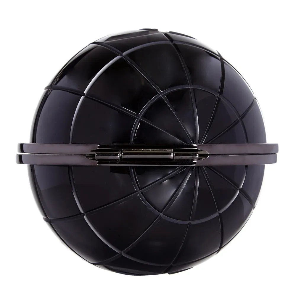 CHANEL Black Globe Minaudiere Clutch