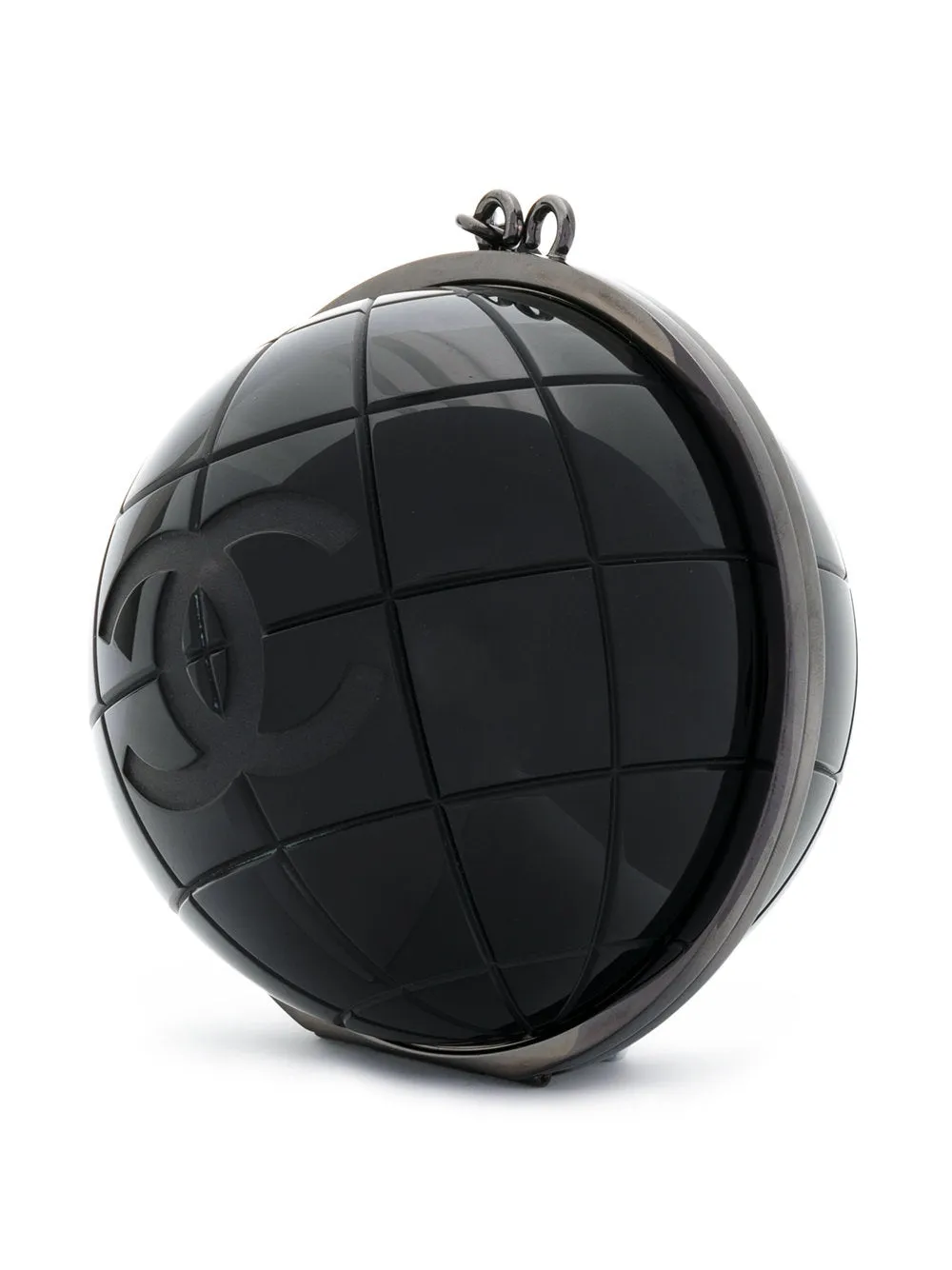 CHANEL Black Globe Minaudiere Clutch