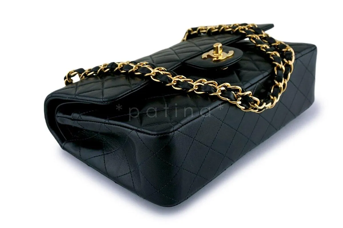 Chanel Black Lambskin Medium Classic Double Flap Bag 18k GHW