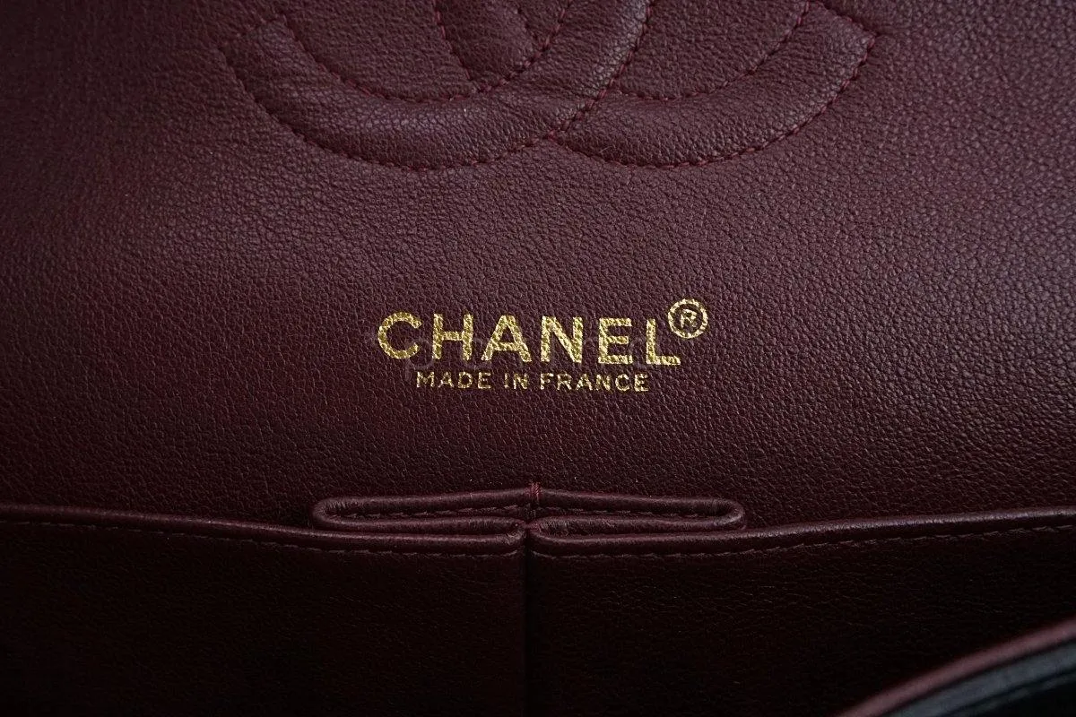 Chanel Black Lambskin Medium Classic Double Flap Bag 18k GHW