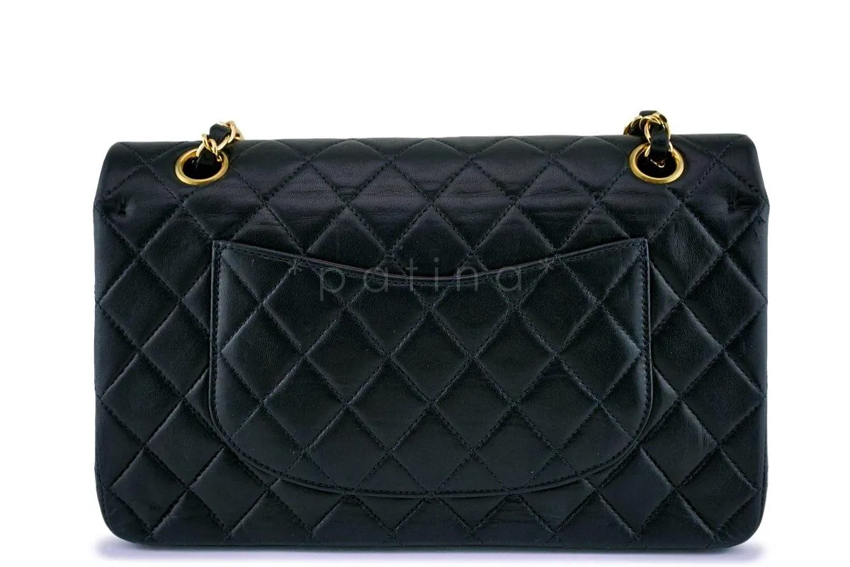 Chanel Black Lambskin Medium Classic Double Flap Bag 18k GHW