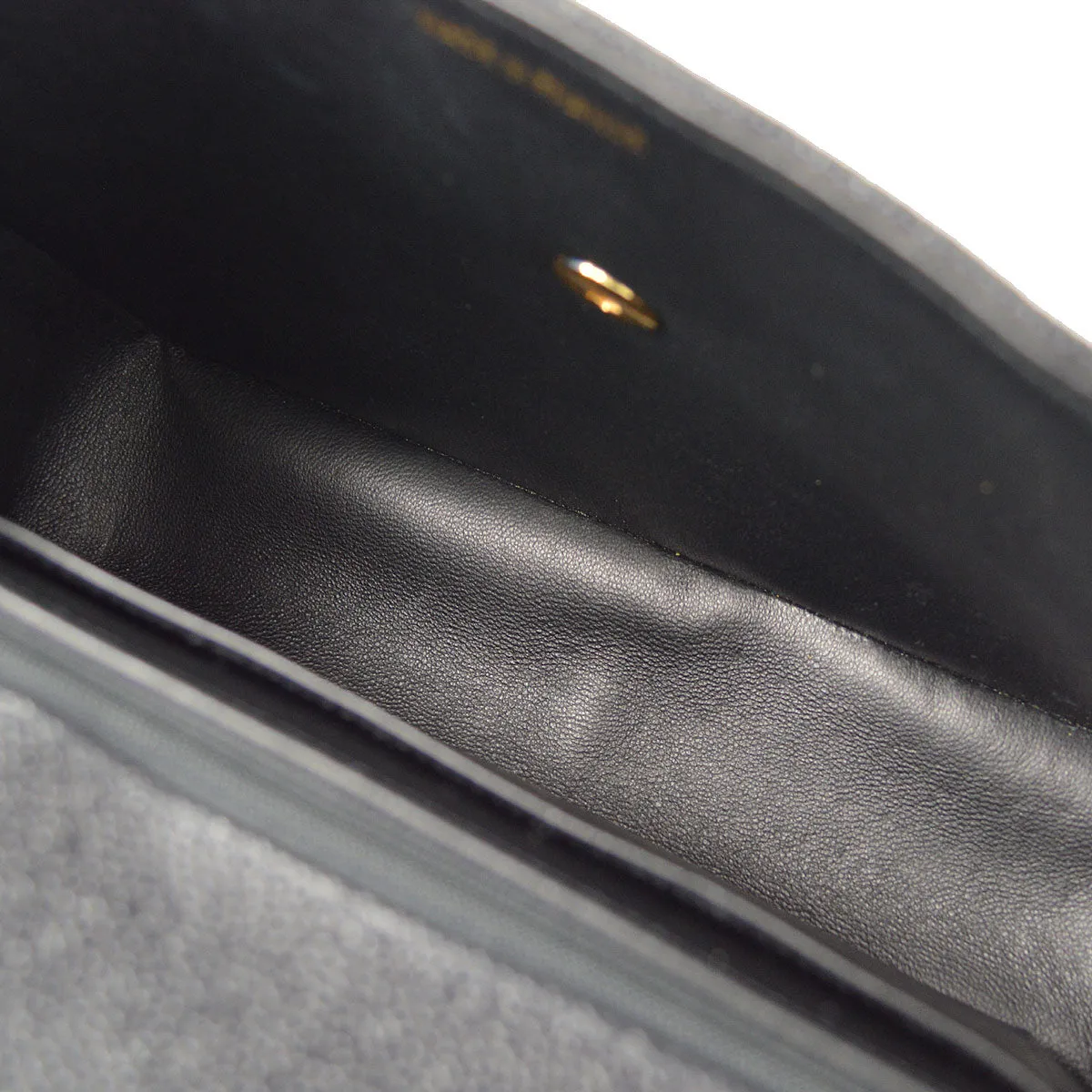 Chanel Classic Flap Mademoiselle Double Chain Shoulder Bag Black Caviar 48745