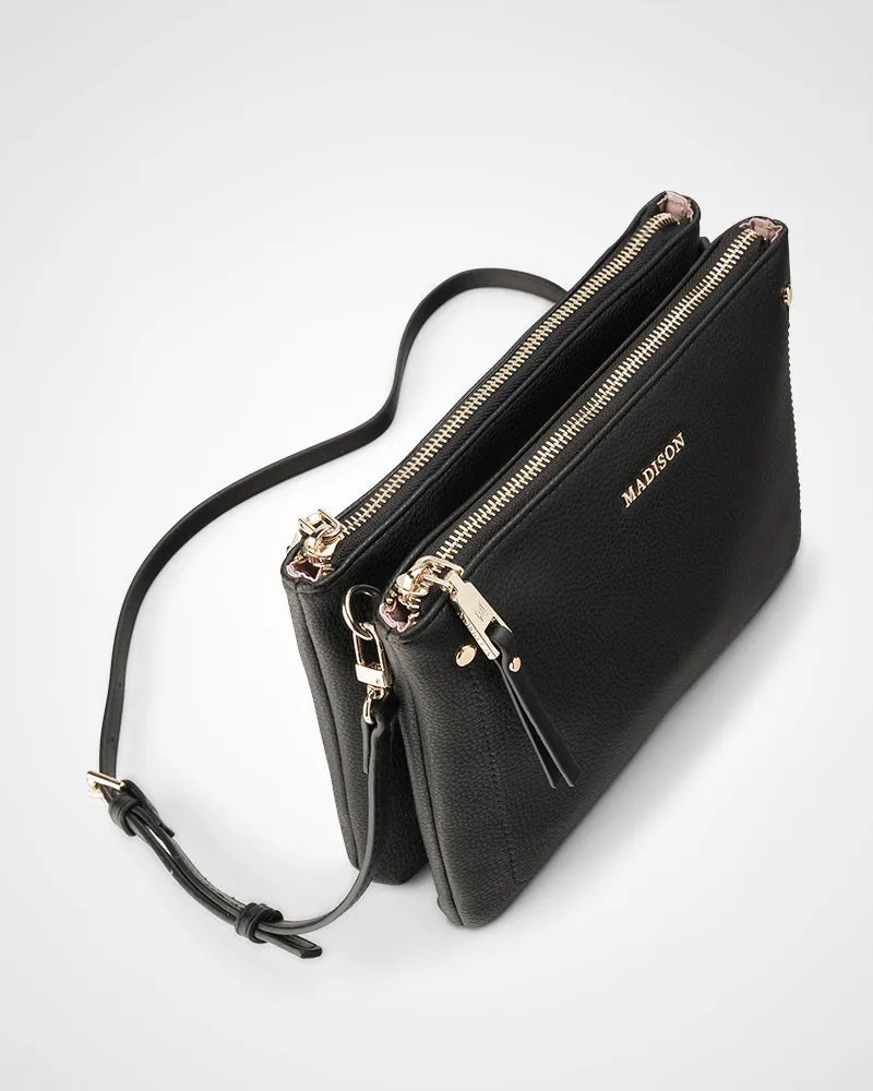 Charlotte Double Zip Crossbody Bag   Monogram Bag Strap