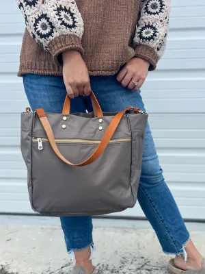 Codie Nylon Tote - Taupe (Ships in 1-2 Weeks)