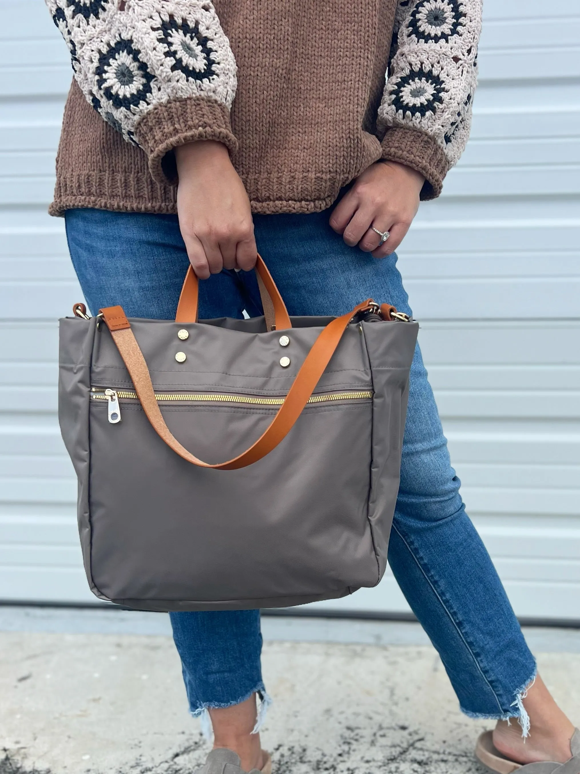 Codie Nylon Tote - Taupe (Ships in 1-2 Weeks)