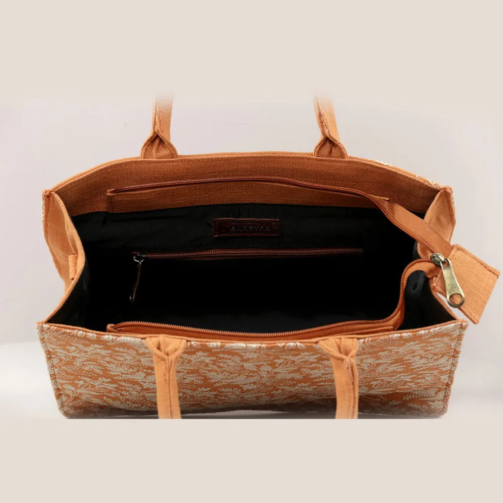 Coral Floral Medium Box Bag