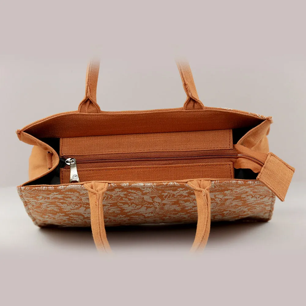 Coral Floral Medium Box Bag