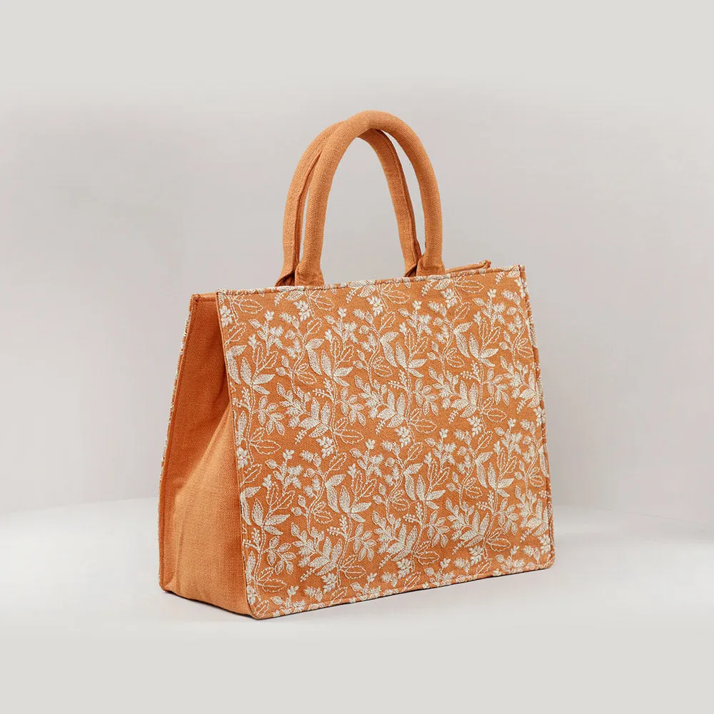 Coral Floral Medium Box Bag