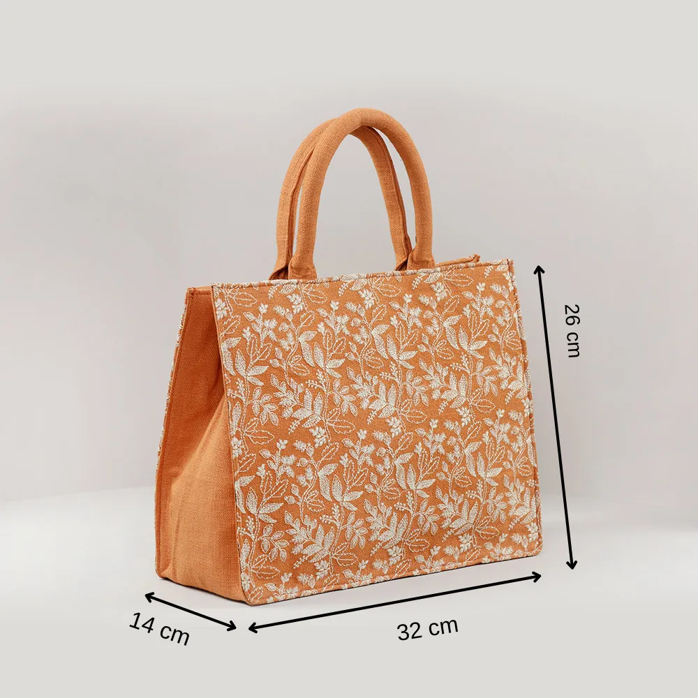 Coral Floral Medium Box Bag