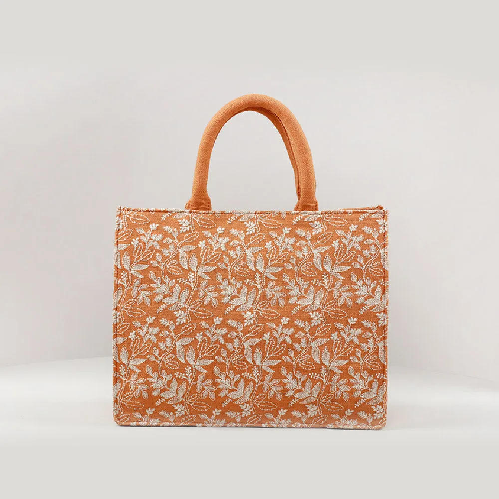 Coral Floral Medium Box Bag