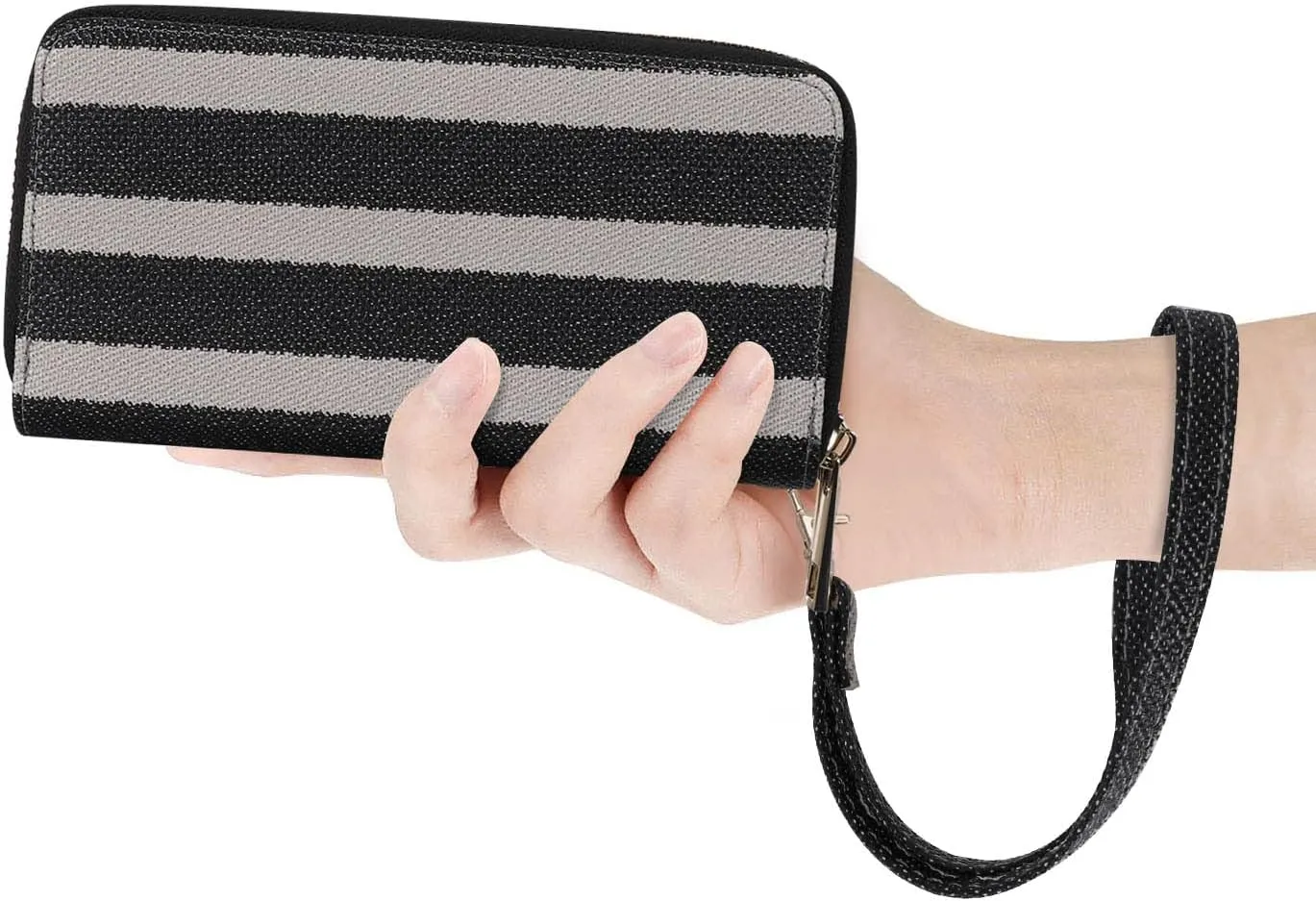 Double Zipper Wallet for Woman Clutch Purse with Cell Phone Holder for Smartphone/Card/Coin/Cash