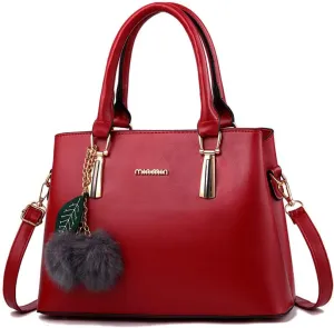 Dreubea Women's Leather Handbag Tote Shoulder Bag Crossbody Purse