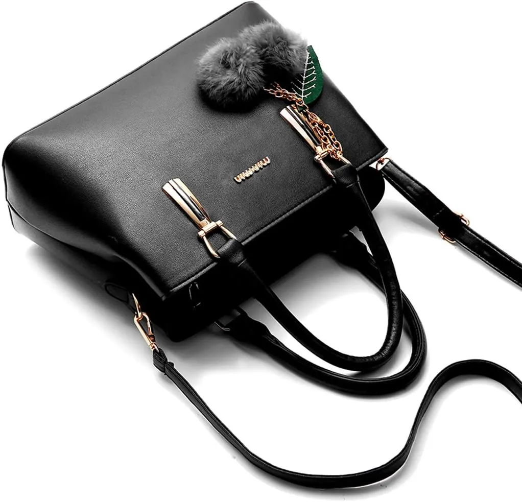 Dreubea Women's Leather Handbag Tote Shoulder Bag Crossbody Purse