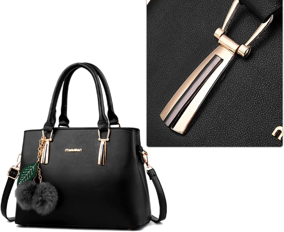 Dreubea Women's Leather Handbag Tote Shoulder Bag Crossbody Purse