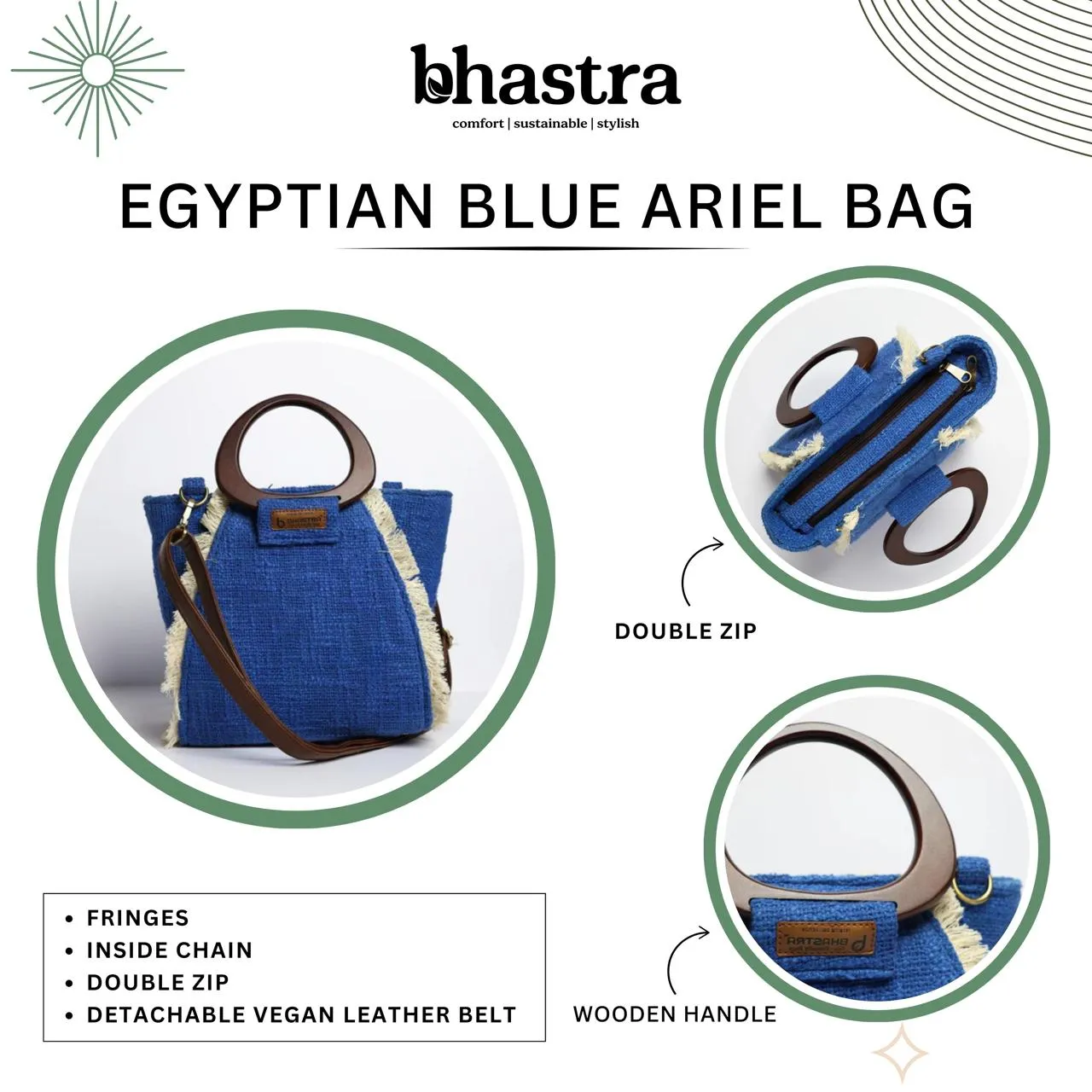 Egyptian Blue Ariel Bag