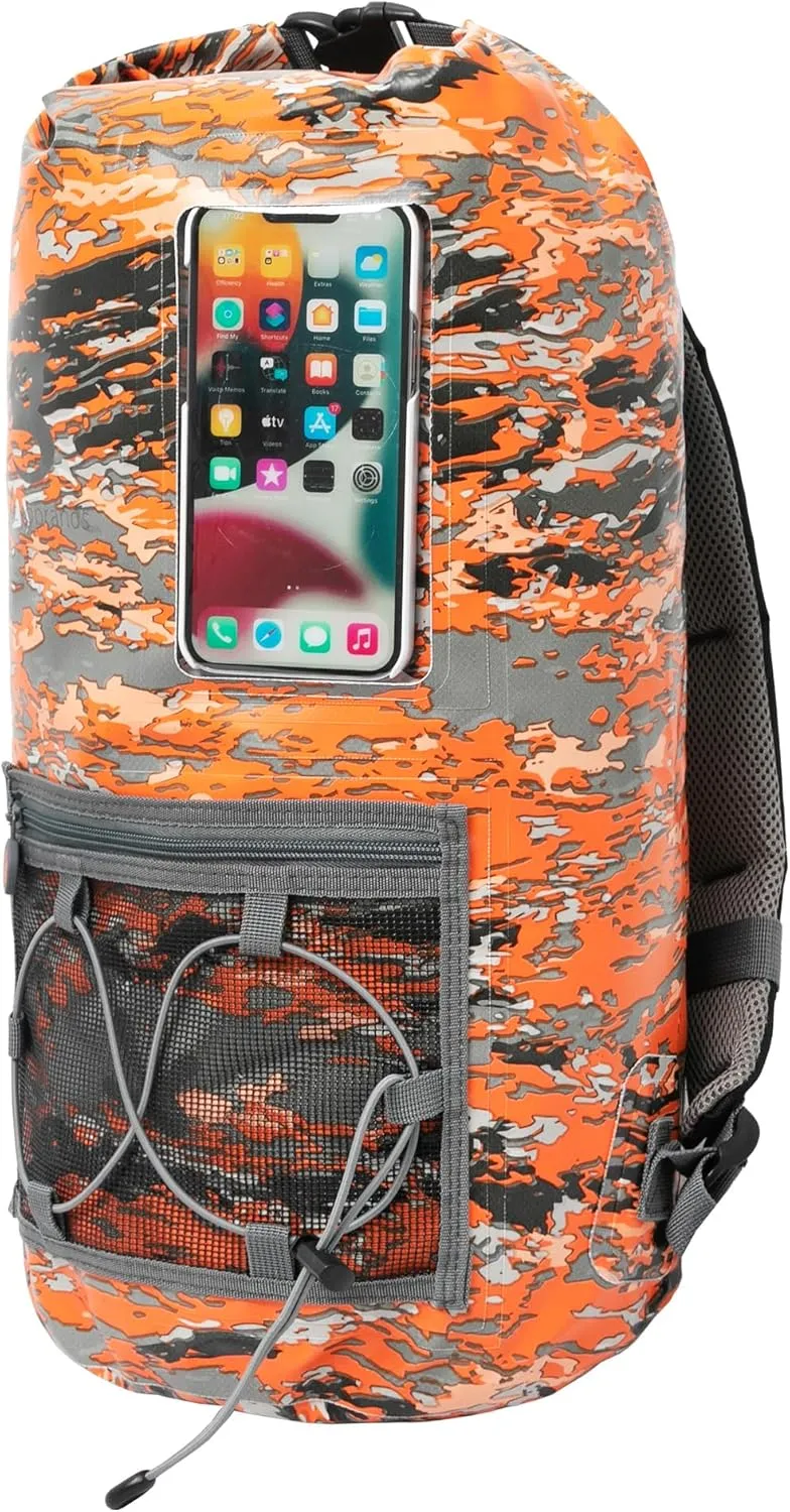 geckobrands Hydroner 20L Waterproof Dry Bag Backpack  Lightweight Roll-Top Bag with Clear Phone Pouch for Outdoor Activities