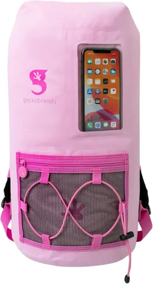 geckobrands Hydroner 20L Waterproof Dry Bag Backpack  Lightweight Roll-Top Bag with Clear Phone Pouch for Outdoor Activities