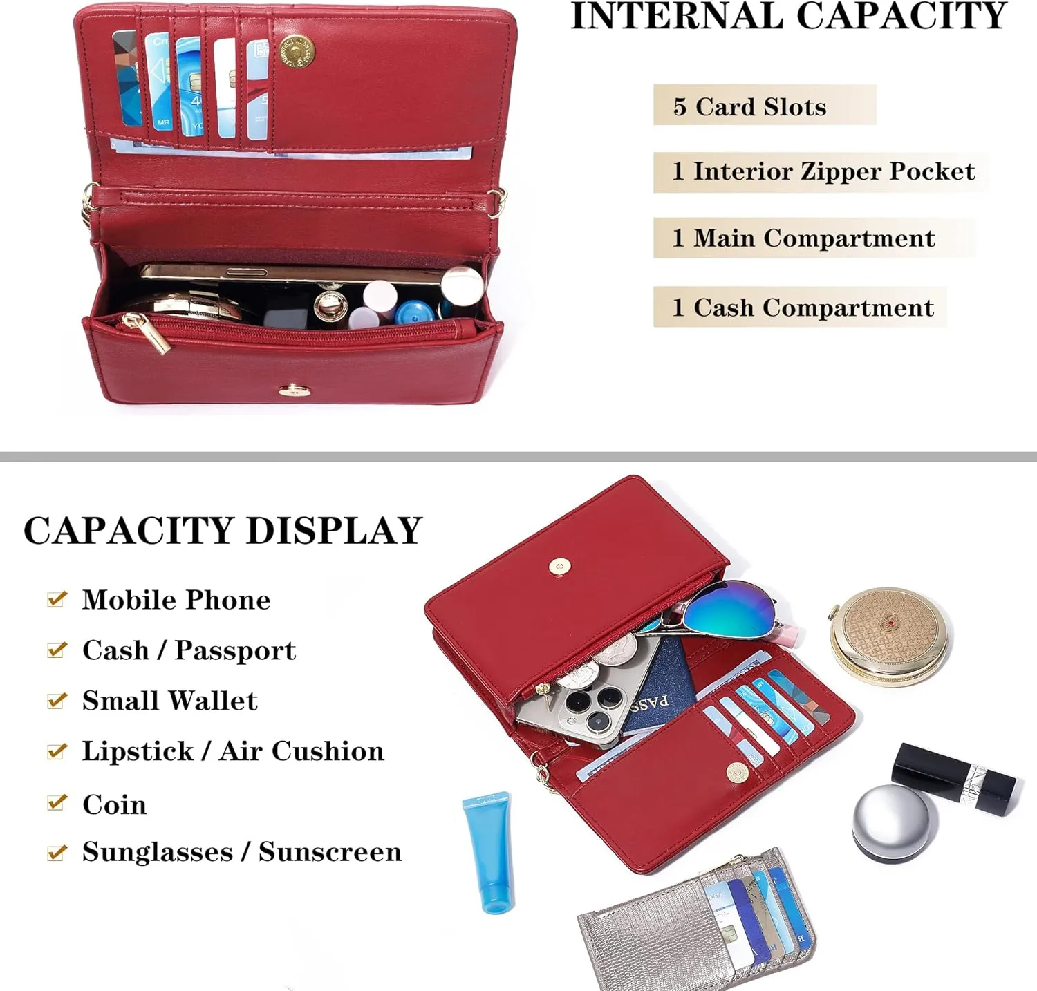 GEEAD Small Purses for Women Trendy Quilted Leather Mini Crossbody Wallet Chain Little Shoulder Phone Purse Evening Bag