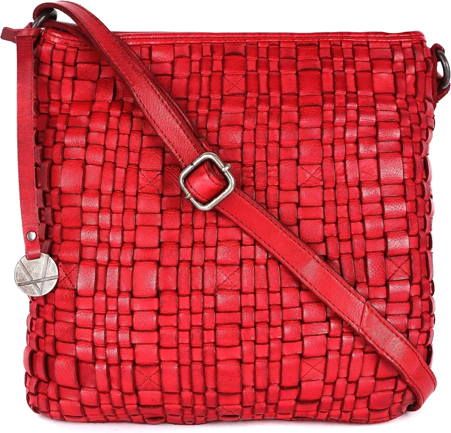 Genuine Leather Crossbody Sling Bag for Women, Purse for Women Trendy Casual Office Bag with Adjustable Strap