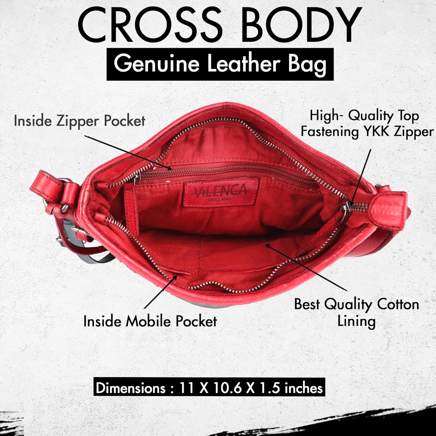 Genuine Leather Crossbody Sling Bag for Women, Purse for Women Trendy Casual Office Bag with Adjustable Strap